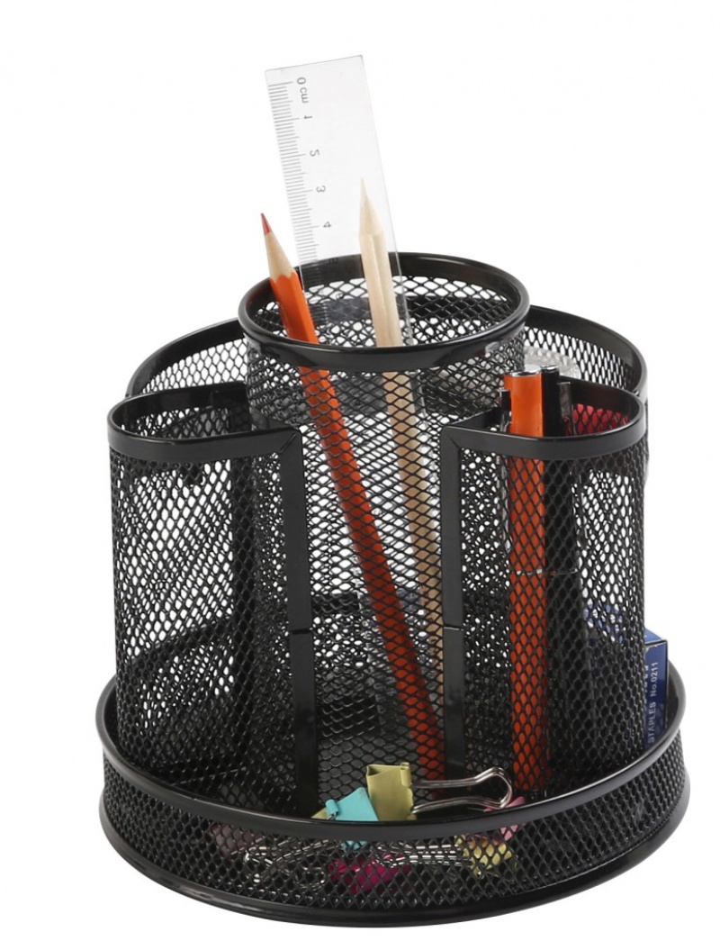 Органайзер для столу Q-CONNECT Office Set, металевий, поворотний, чорн KF17294